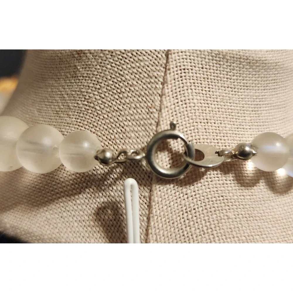 VTG Japan Chunky Yellow Ceramic Gold Gilt Frosted Lucite  Bead Necklace 17 Inch - Picture 3 of 7